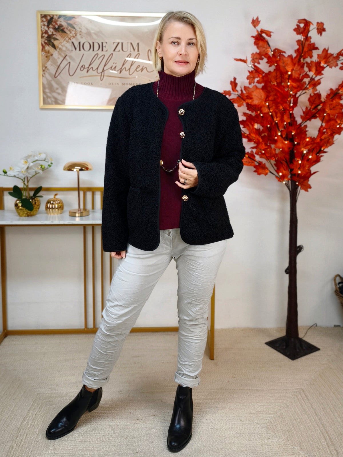 Übergangs Jacke schwarz (38-42/44)