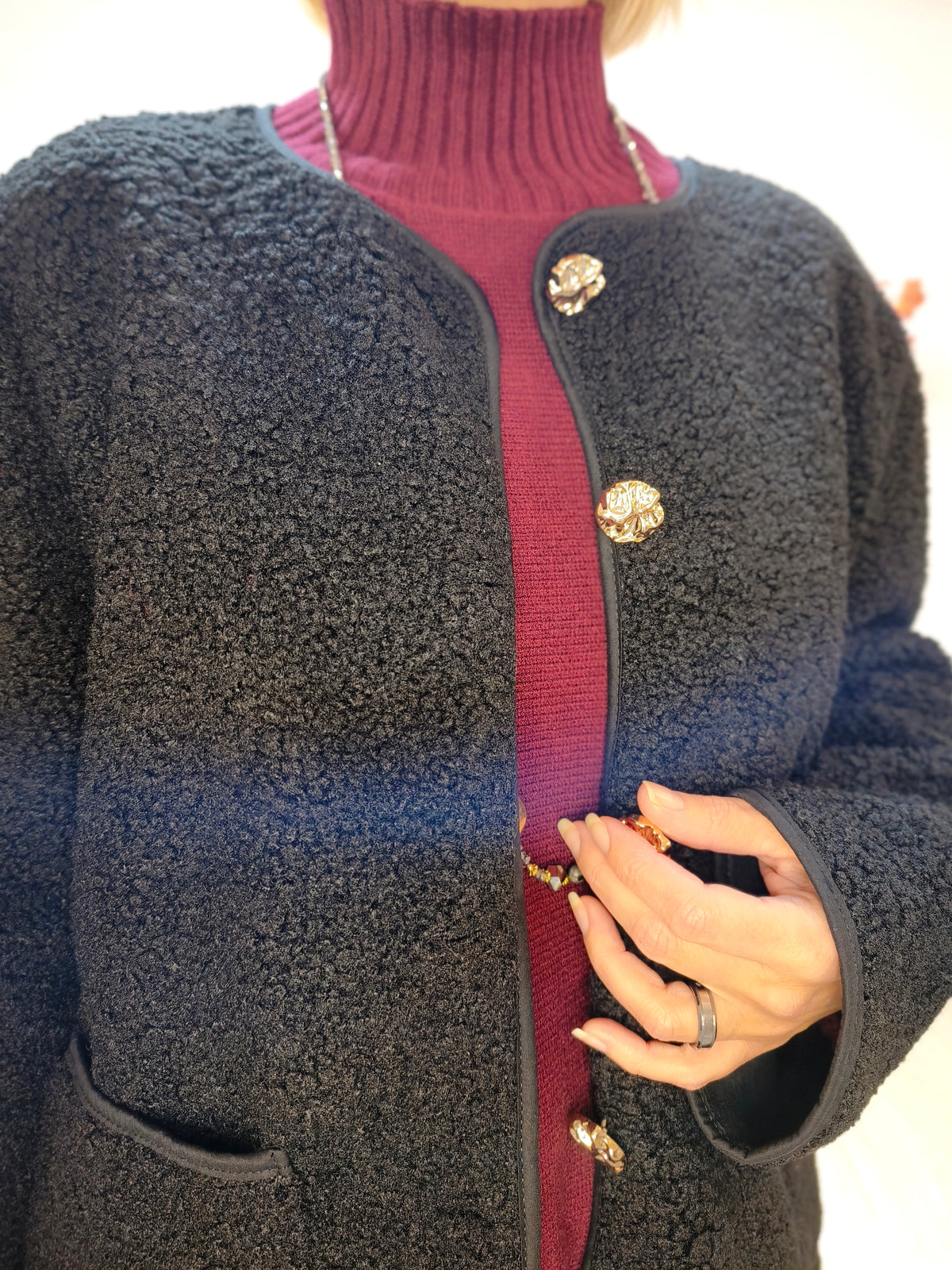 Übergangs Jacke schwarz (38-42/44)
