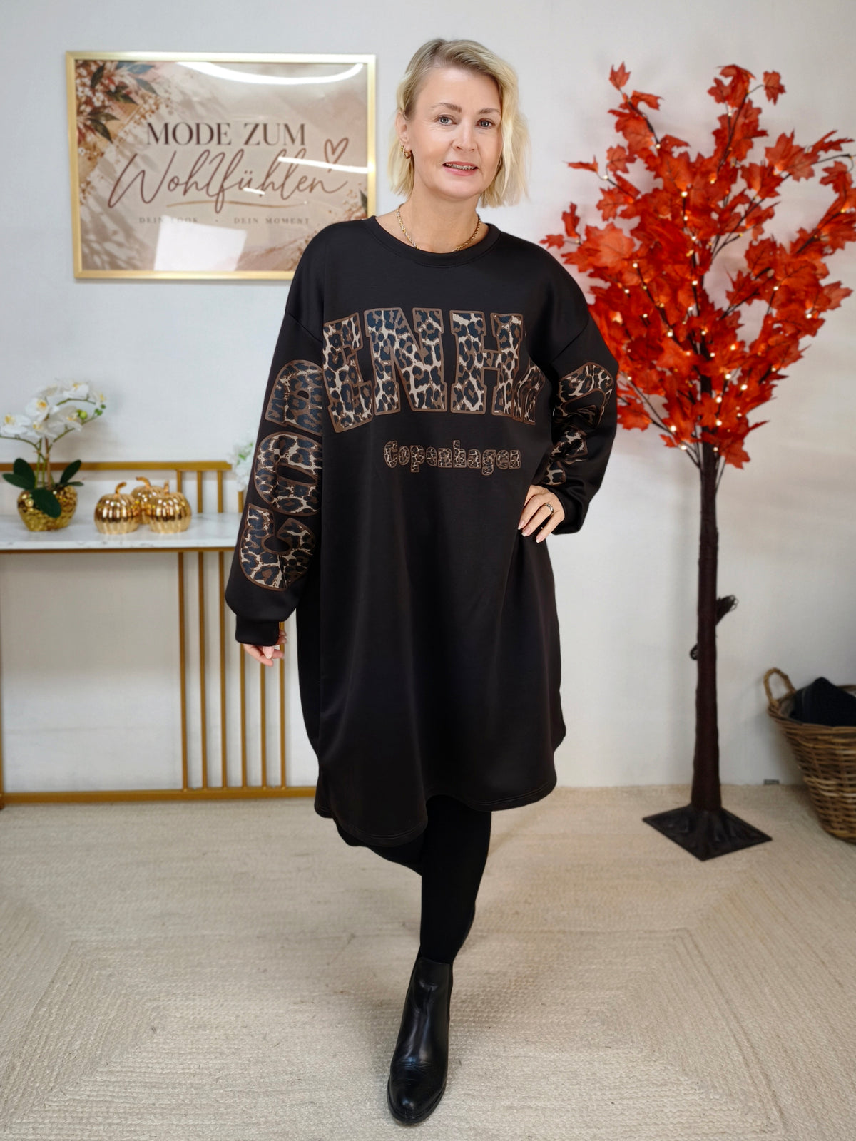 Long Sweatshirt/Kleid "Copenhagen" in Schokobraun (40-44)