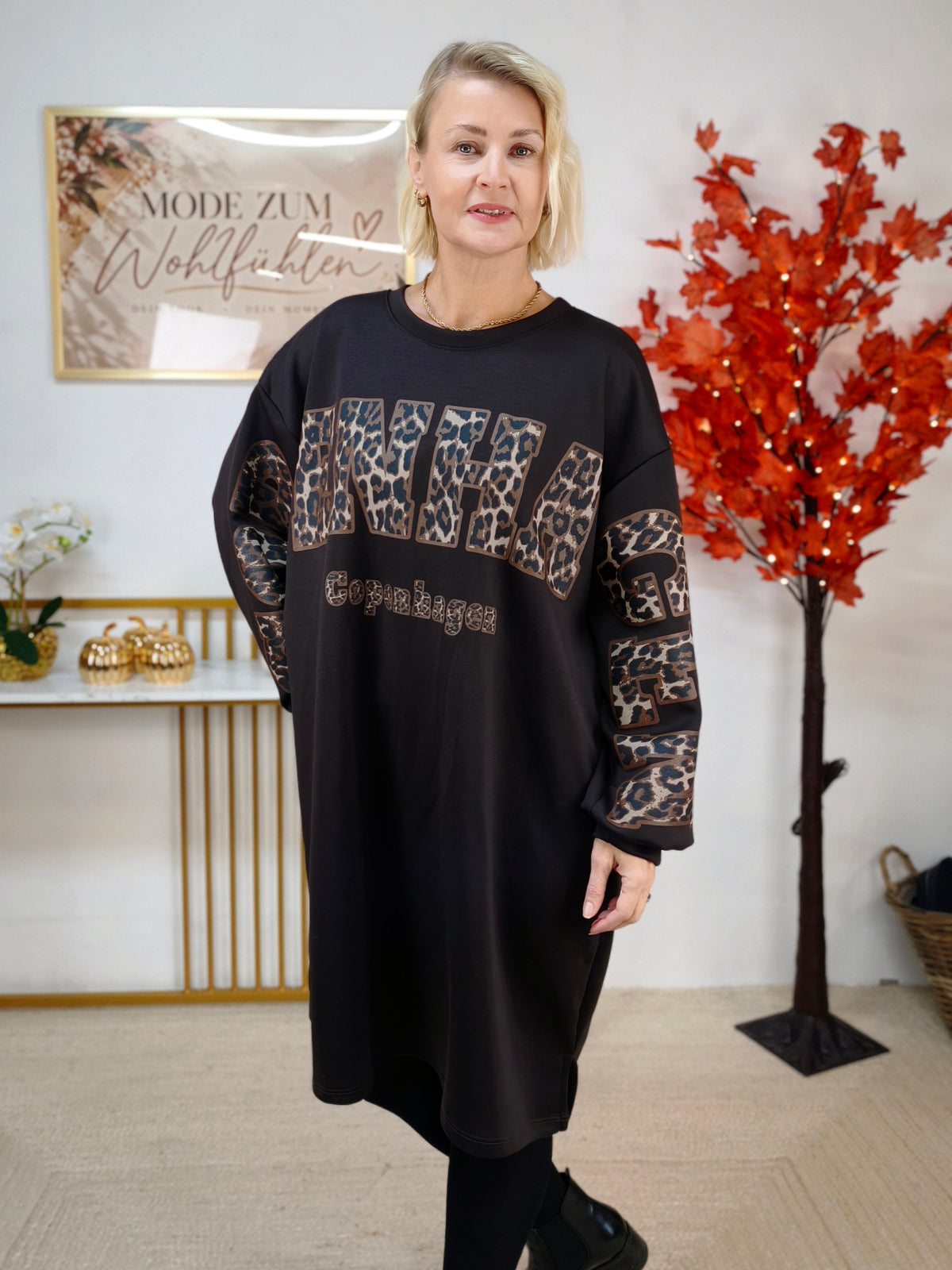 Long Sweatshirt/Kleid "Copenhagen" in Schokobraun (40-44)