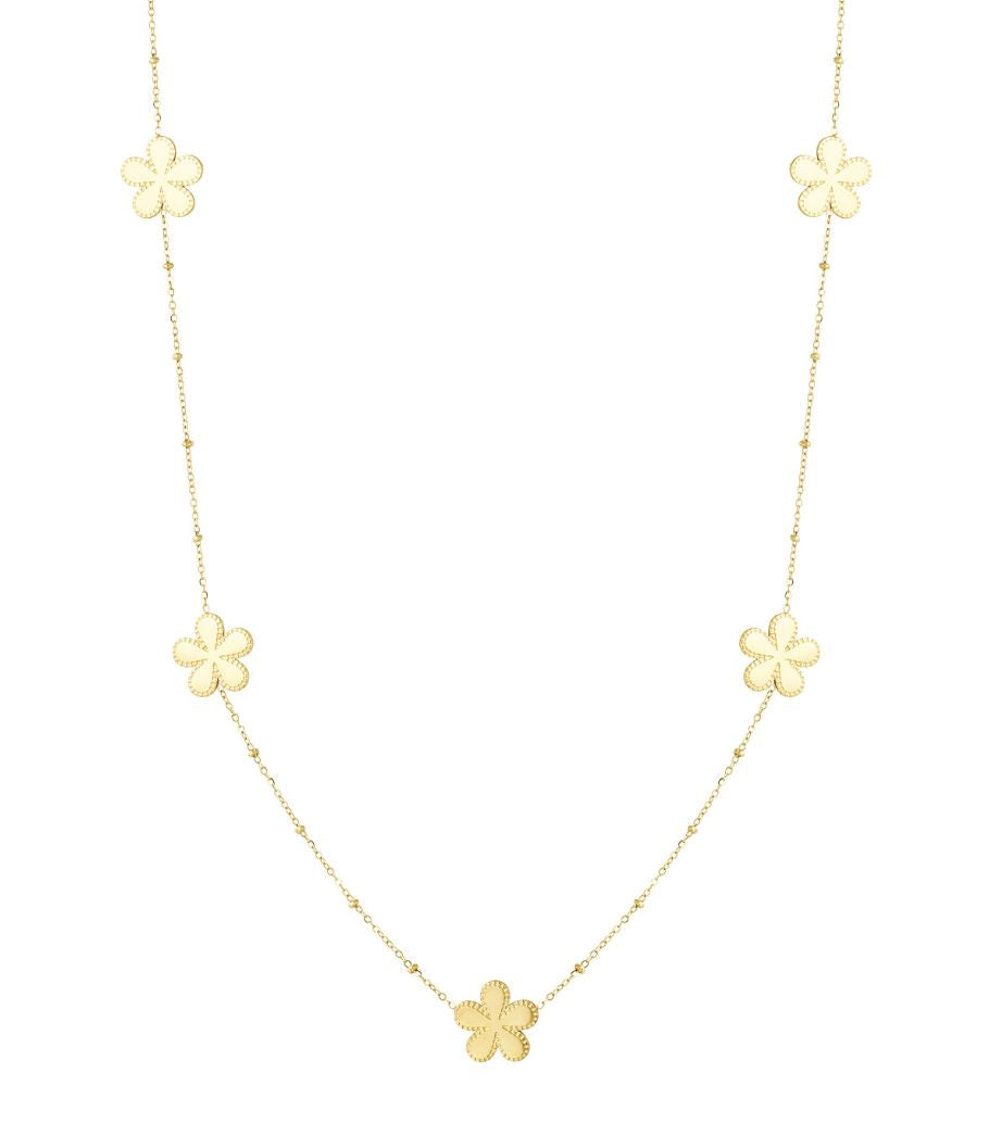 Feine Halskette mit integrierten Blümchen aus Edelstahl