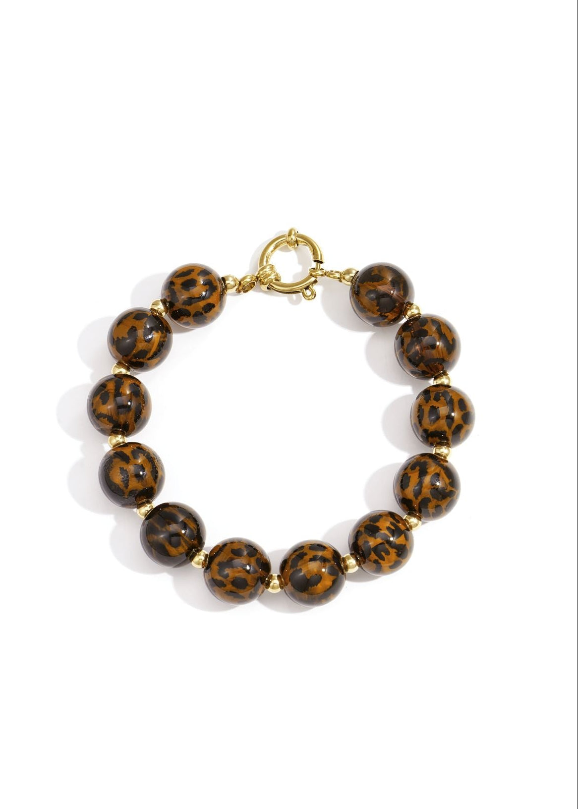 Braunes Armband mit Leoperlen