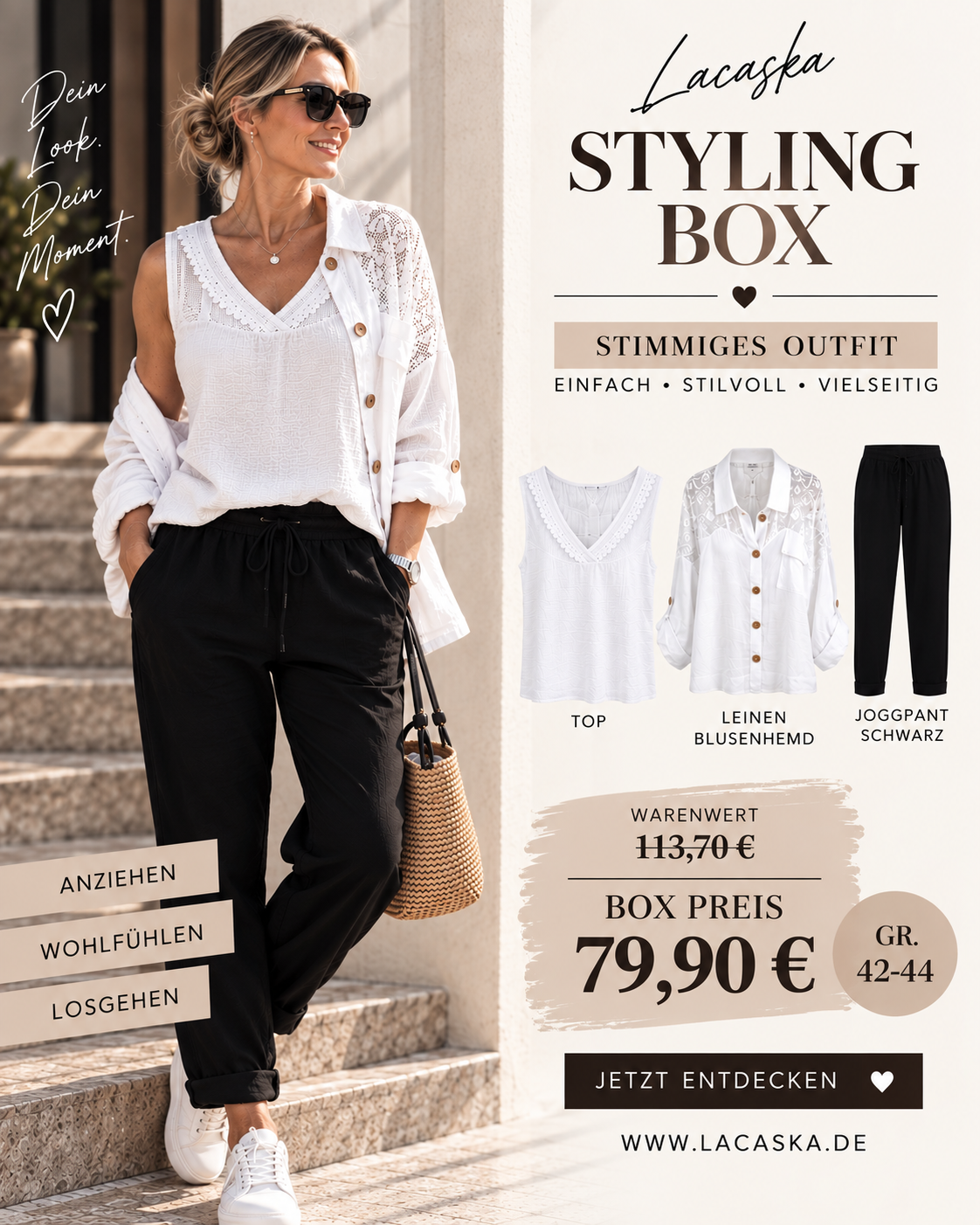 Outfit schwarz-weiss Größe 42/44 - Styling Box