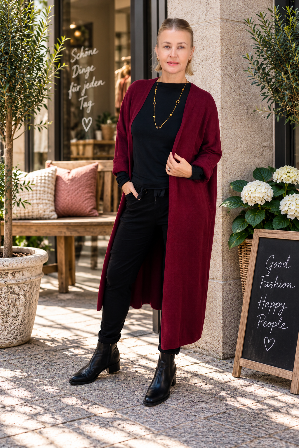 Long Cardigan Burgundy (40-44/46)