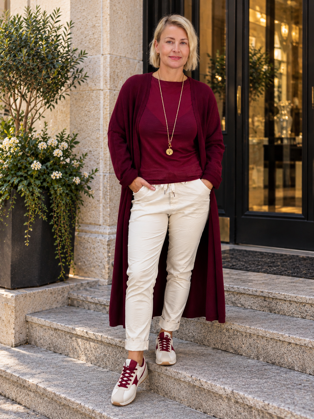 Kashmire Longsleeve uni Burgundy (36-40/42)