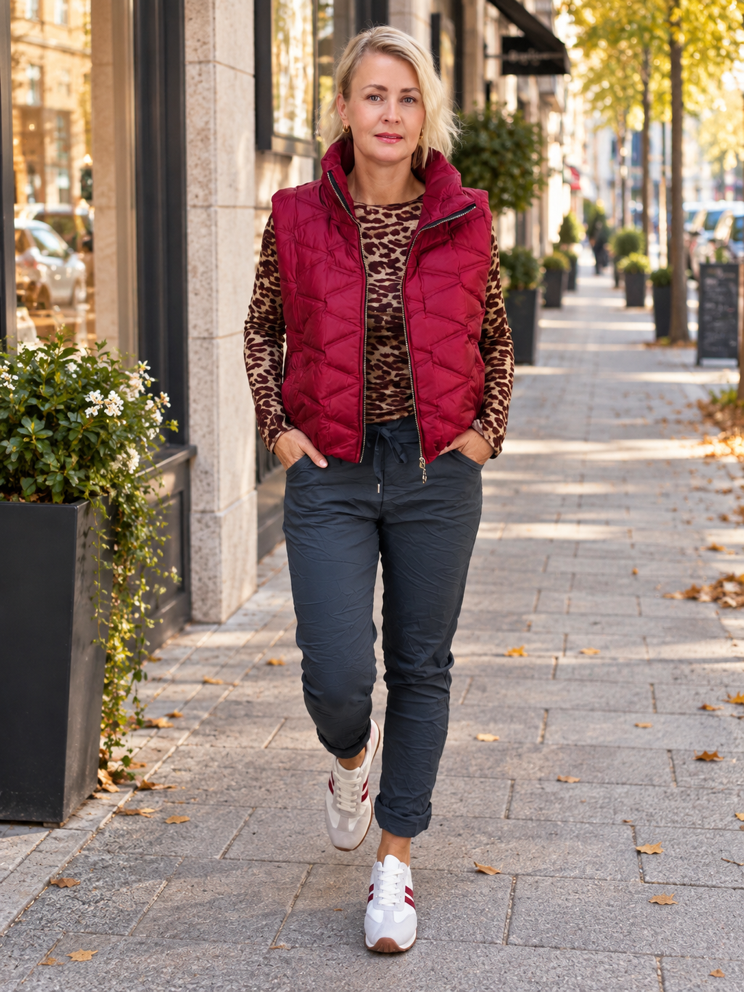 Kurzweste gesteppt Burgundy (36-42)