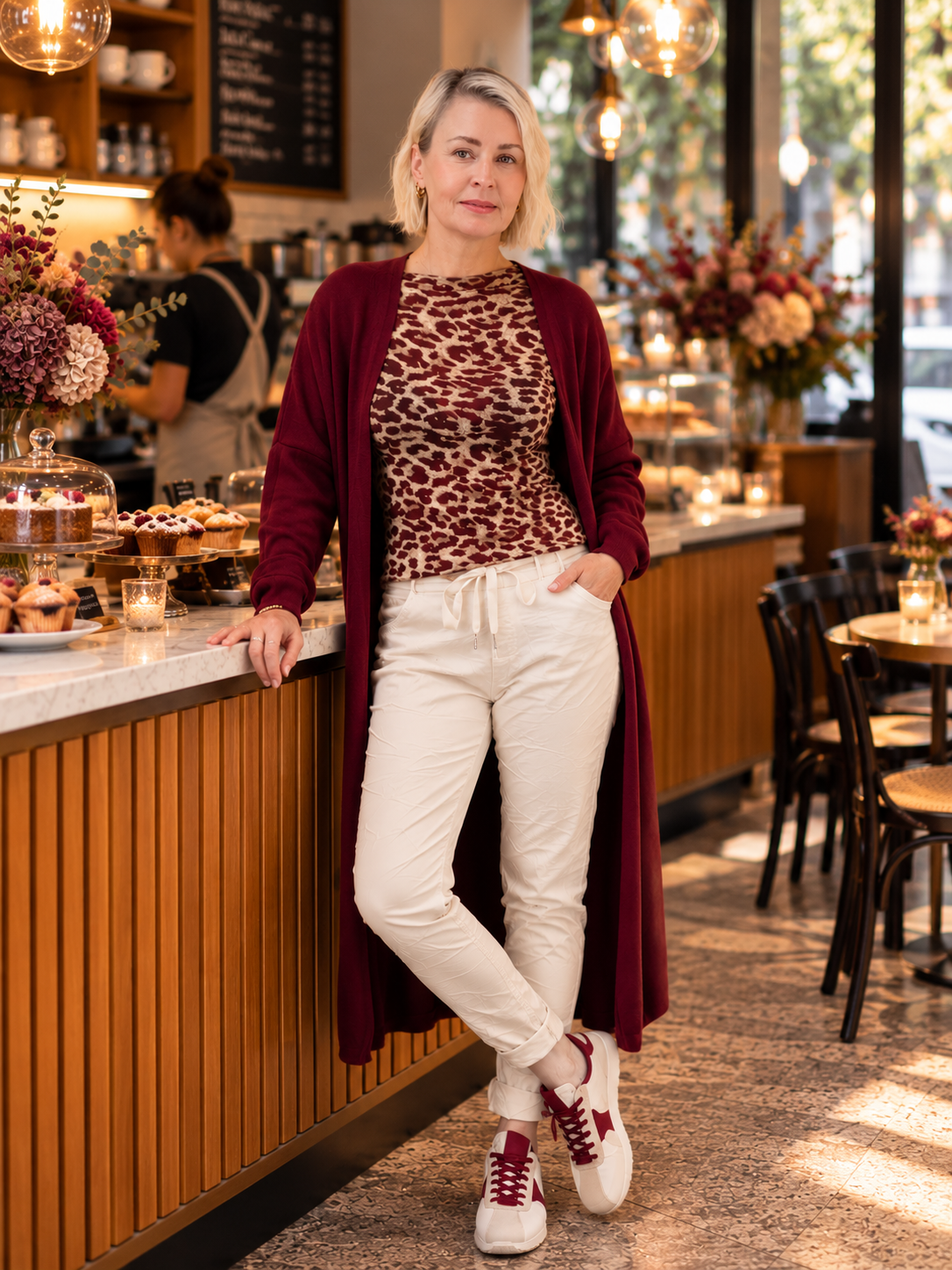 Long Cardigan Burgundy (40-44/46)