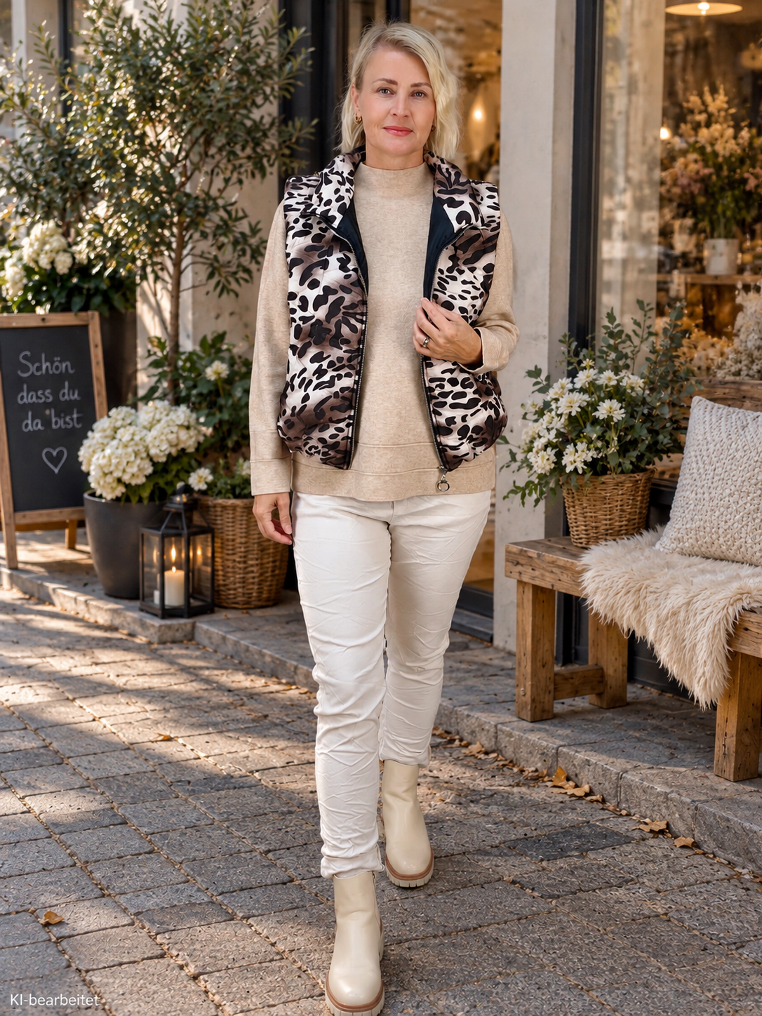 Feinstrick Pullover unifarben in Light Camel (38-42)