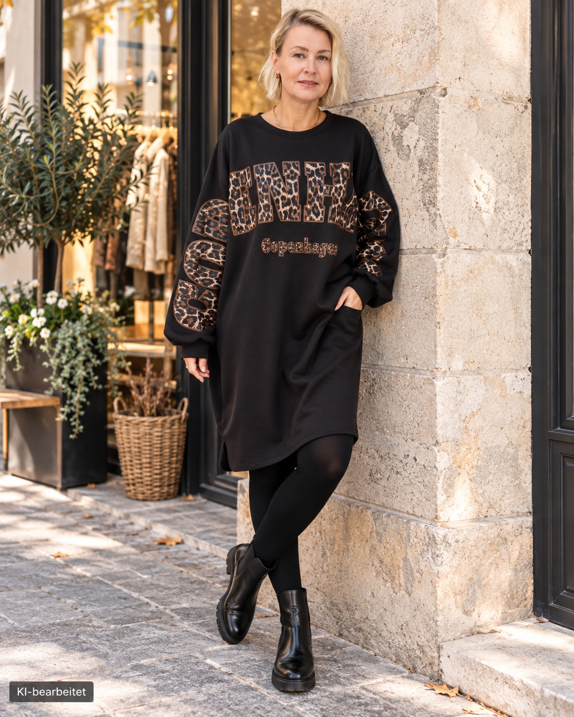 Long Sweatshirt/Kleid "Copenhagen" in Schokobraun (40-44)