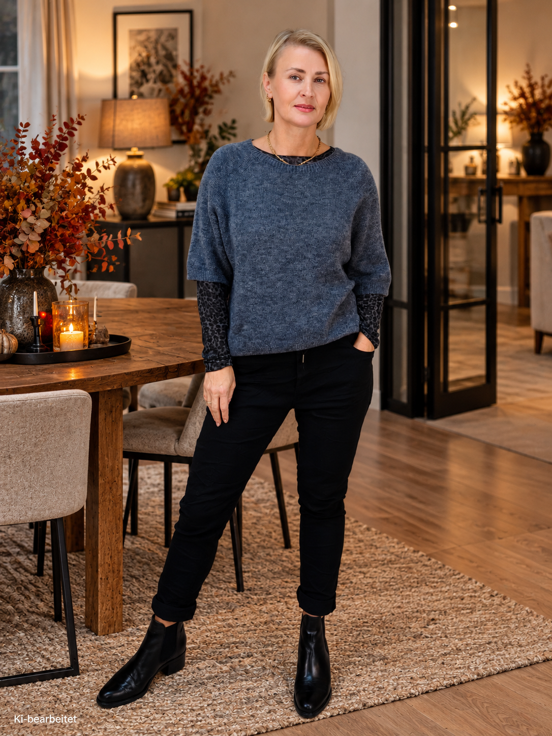 Leichter Pullover Kurzarm in grau (36-42)