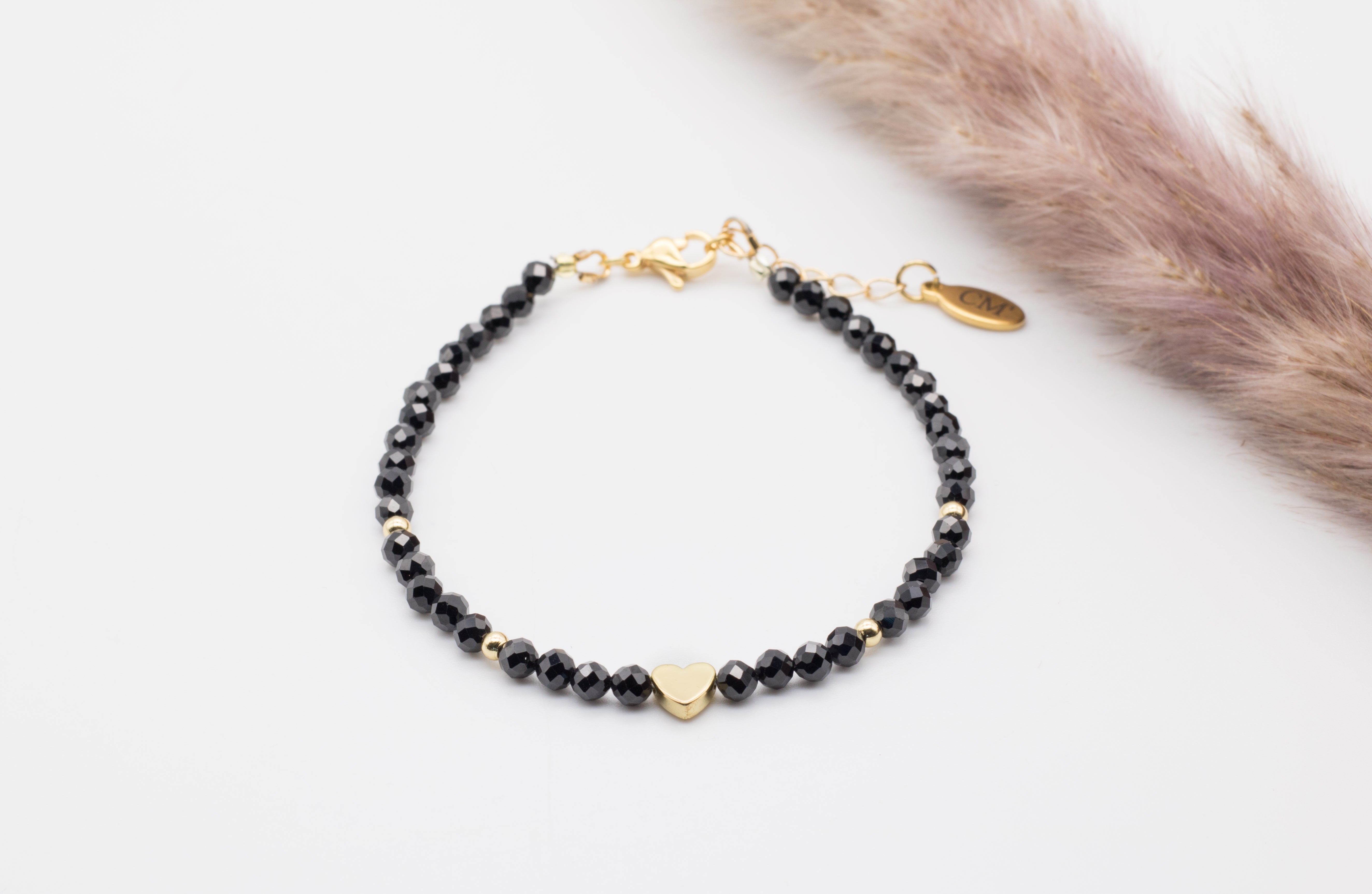 Spinell Armband schwarz