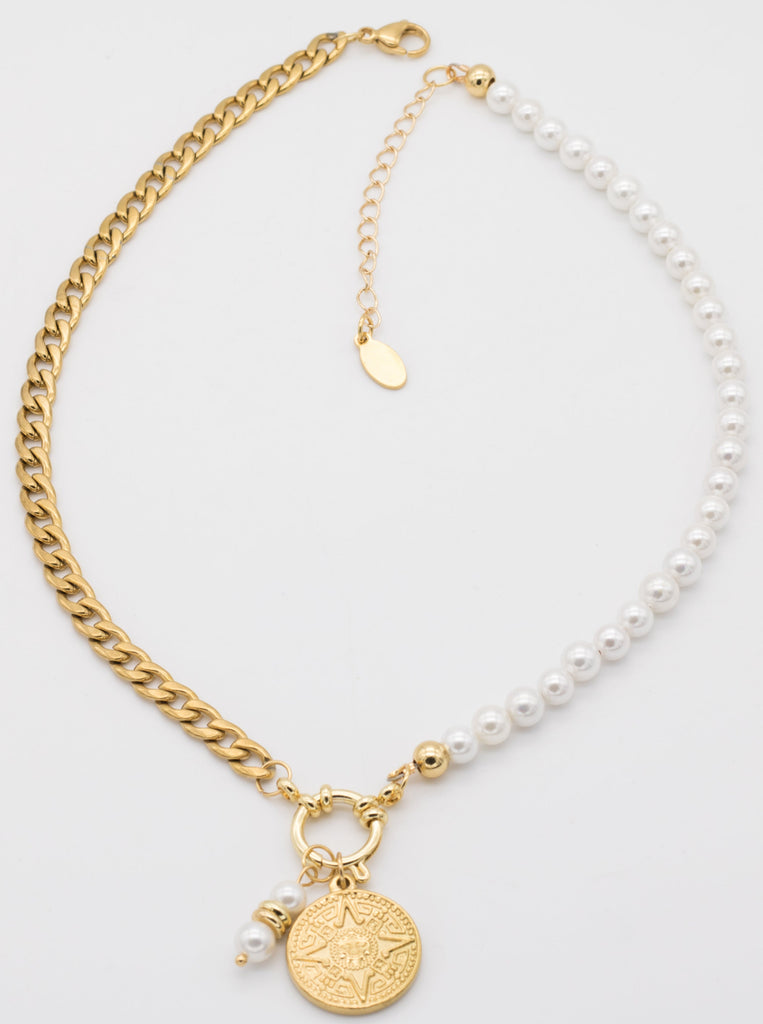Halskette mit Perlen "Bali" gold