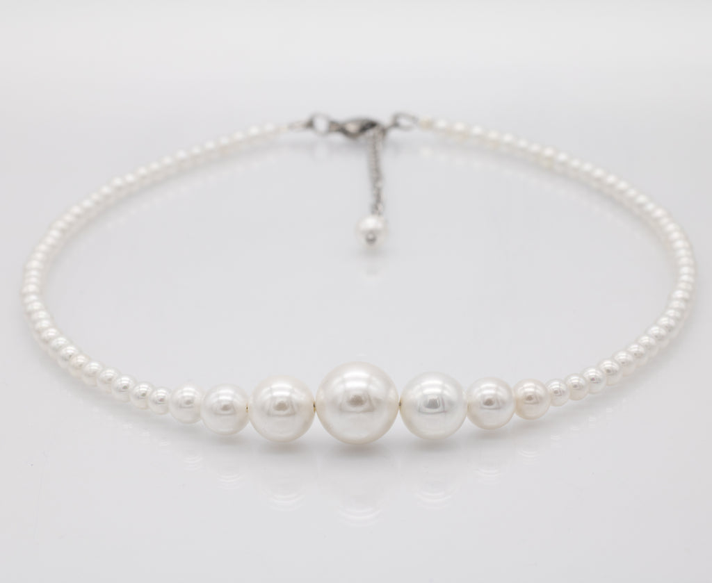 Perlenkette klassisch weiß Braut