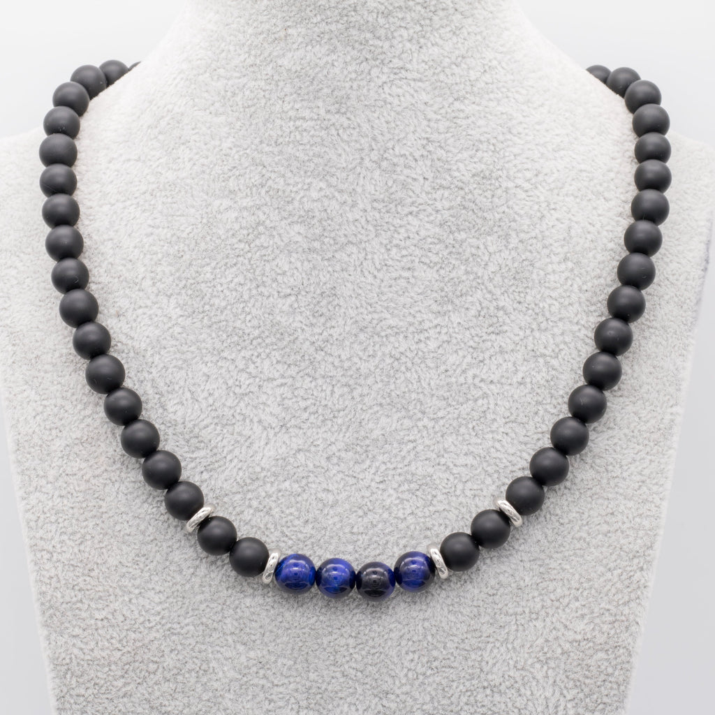 Perlen Halskette "Blue Pearl"